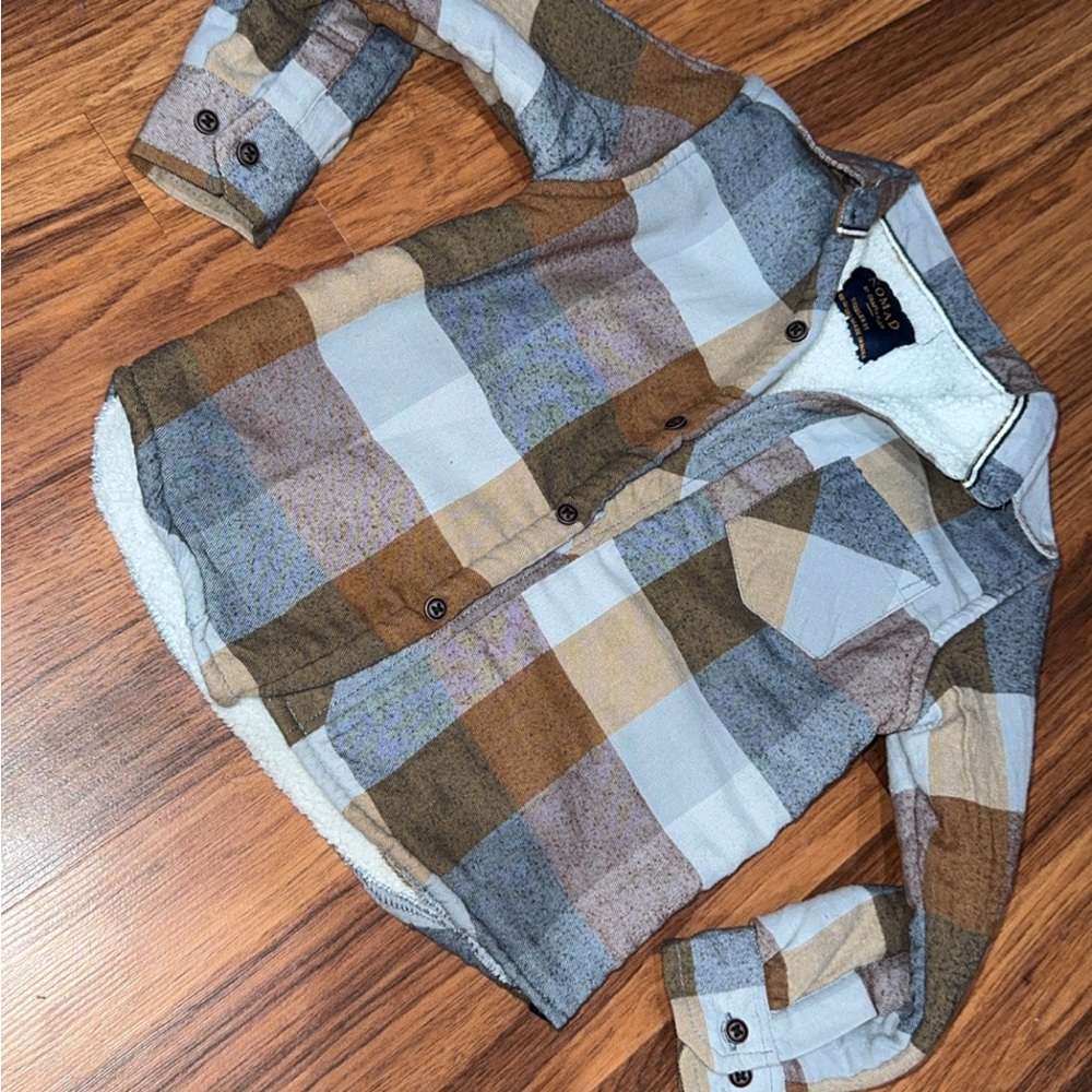 Plaid Sherpa-Lined Jacket